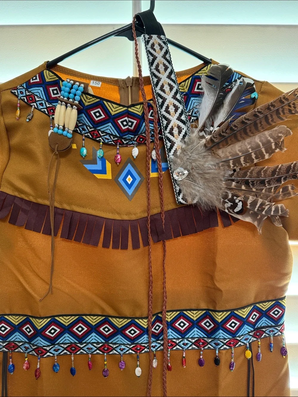 Like New ✨ kids Costume Beaded Feather Fringe Native-Inspired Dress